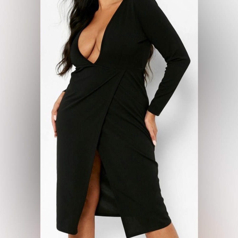 Black Sexy LBD Faux wrap Dress NWT size 20